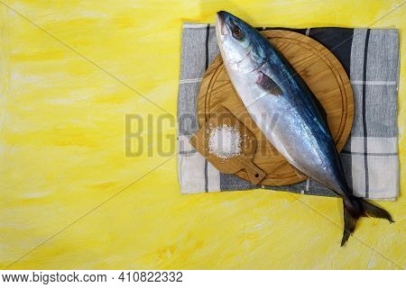 Yellow Tailed Lacedra Is A Species Of Marine Ray Finned Fish In The Family Carangidae. On A Yellow B