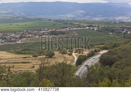 View Of The Balaklava Valley From Sapun Mountain In The City Of Sevastopol, Crimea, Russia