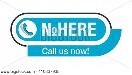 Call Us Now Blue Flat Button Or Address Block With Subheading - Template For Phone Number In Website