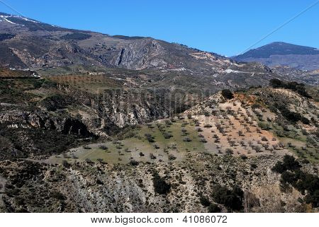 Sierra Nevada pohoří, Las Alpujarras, Španělsko.