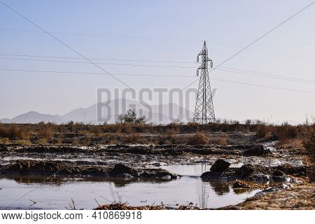 Mountain View Clouds Rocks Beautiful Weather. Summer Sunset Scenic Landscape Environment Tree Nature