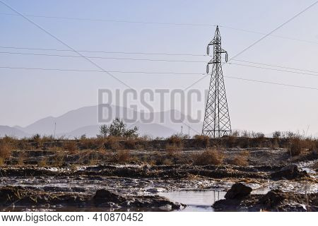 Mountain View Clouds Rocks Beautiful Weather. Summer Sunset Scenic Landscape Environment Tree Nature