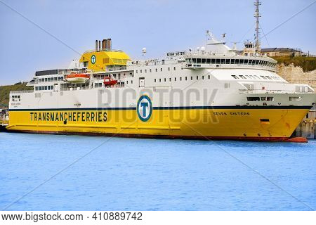 Dieppe, France - July 07, 2019: Transmanchferry Of Dieppe In The Atlantic Ocean From France To Engla