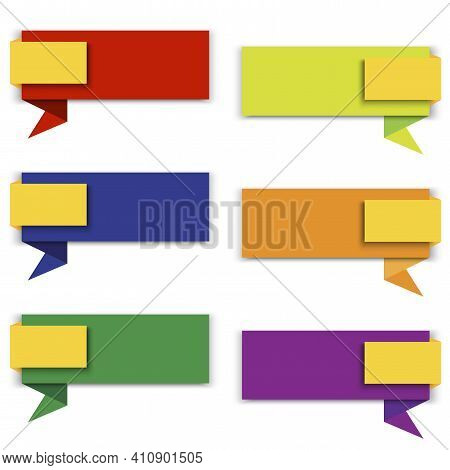Empty Message. Isolated Text Box. Symbol Collection. Speech Bubble. Colorful Flat Vector Illustratio