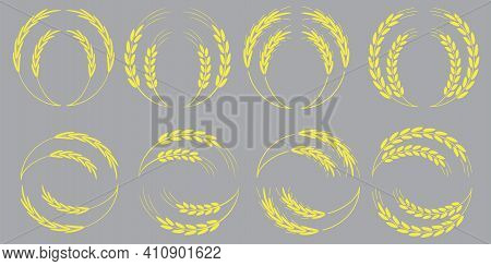 Golden Wreaths For Decorative Design. Vector Background. Isolated Vector Illustration. Winner Award.