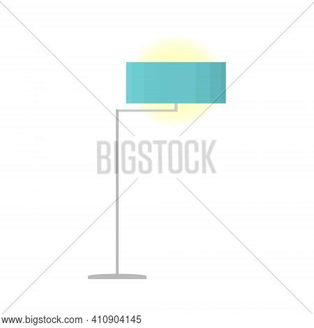 Green Floor Lamp For The Living Room On A Steel Stand With Curves. A Modern Lamp For A Bedroom, Livi