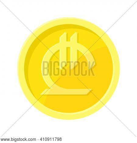 Simple Illustration Of Lari Coin Concept Of Internet Currency. Flat Style