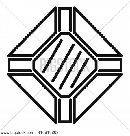 Top View Ruby Icon. Outline Top View Ruby Vector Icon For Web Design Isolated On White Background