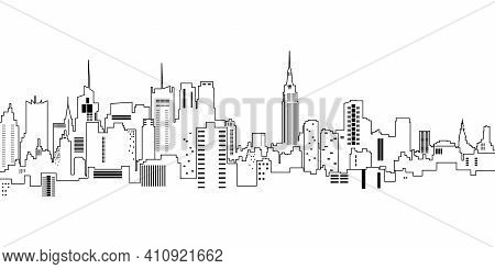 City Landscape, Vector Icon On White Background.