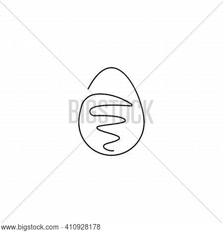 Easter Egg Linear Icon. Thin Line Illustration. Easter Egg With Single Line. Vector Isolated Outline