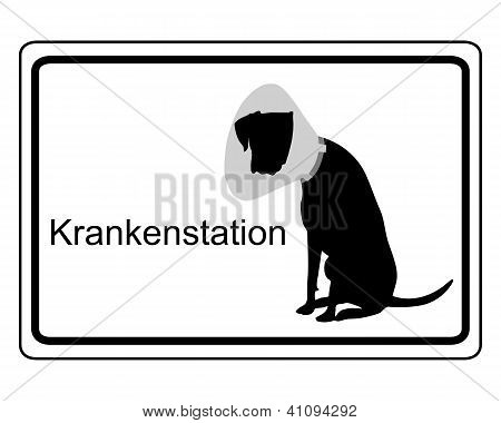 Merkki potilashuoneeseen koirille