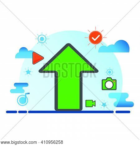 Upload Illustration. Flat Vector Icon. Can Use For, Icon Design Element,ui, Web, App.