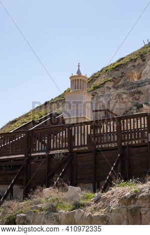 The Restored Model Of The Mausoleum, In Which King Herod Was Buried In Ruins Of The Palace Of King H