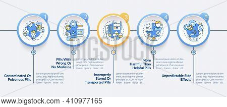 Unregistered Pharmacies Vector Infographic Template. Presentation Design Elements. Pills With No Med