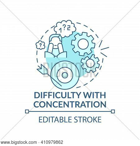 Difficulty With Concentration Concept Icon. Psychological Therapy Idea Thin Line Illustration. Emoti