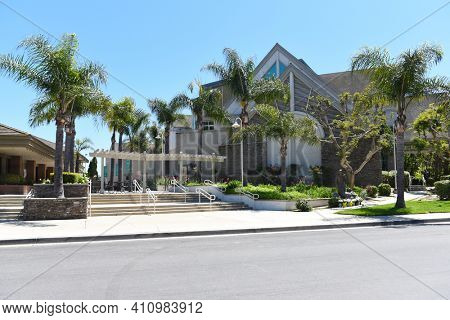 IRVINE, CALIFORNIA - 16 APRIL 2020: Campus at Shepherds Grove Presbyterian Church, lead by Senior Pastor Bobby Schuller.