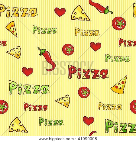 fond transparent coloré avec tranches de pizza fromage et tomates