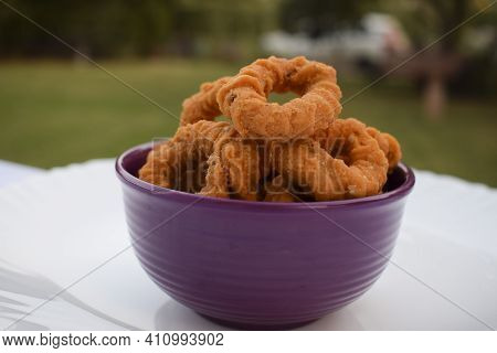 Side View Of South Indian Traditional Snack Item, Evening Tea Time Item Chegodilu Or Ring Murukku Is