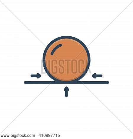 Color Illustration Icon For Surface Circle Sphere Area Expanse Exterior Facade Face Top Bottom Base 