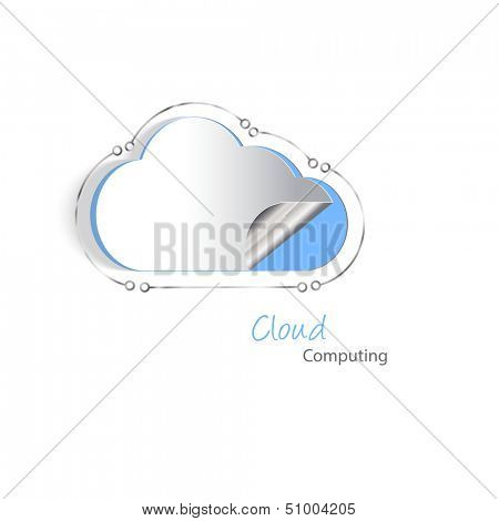 Paper cutouts of a cloud with a silver lining. Cloud hosting and never losing date concept. Also available in vector format