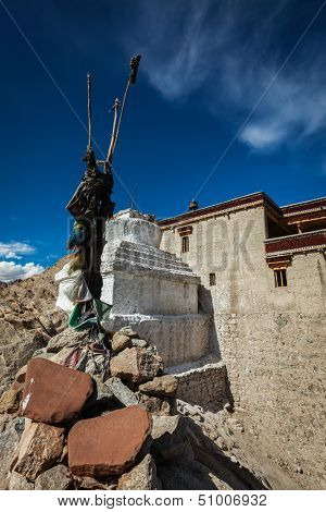 Chorten and Shey palace. Ladakh, India