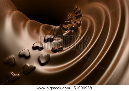 Valentine's Love shape Chocolate ripple
