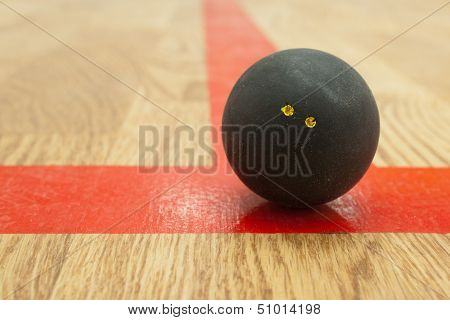 Double Yellow Dot Squash Ball On T-line