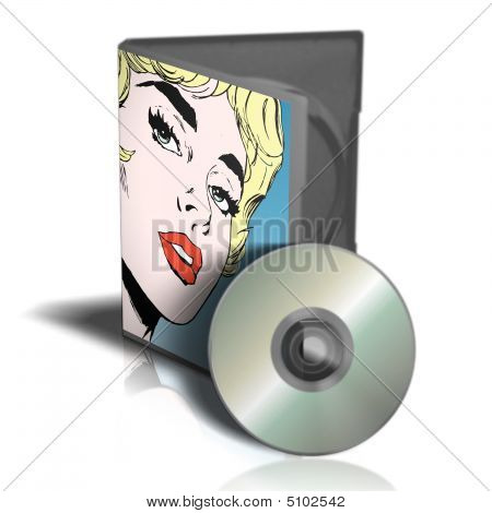 표지에 아름 다운 여자의 얼굴을 가진 Dvd 상자