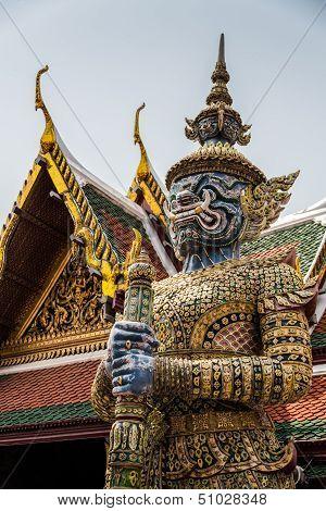 Sculpture At Royal Palce, Bangkok City, Religion, Culture And Tradition, South East Asia, Thailand.