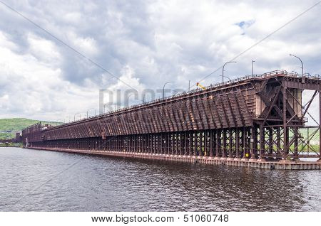 Ore Loader In St. Louis Bay At Duluth  Docks