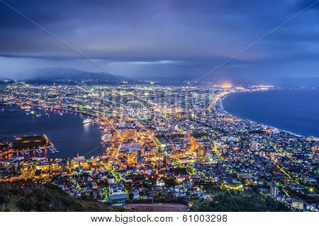 Hakodate, Japan aerial view.