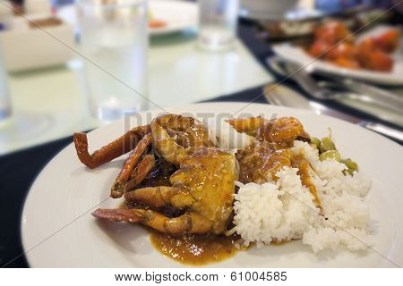 Singapore Chili Crab With Rice