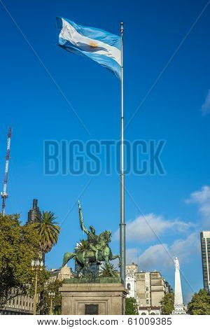 Manuel Belgrano Statue In Buenos Aires, Argentina