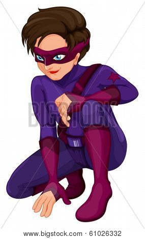 Illustration of a smiling superhero on a white background