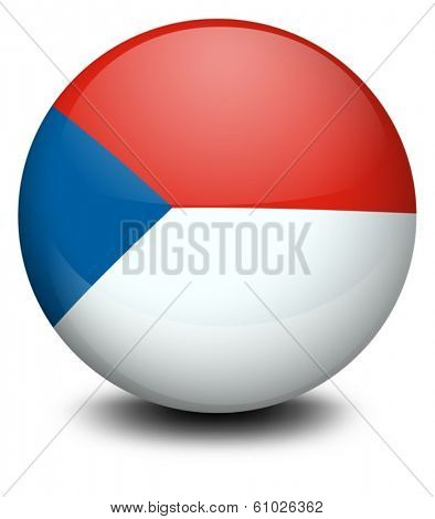 Illustration of a ball with the flag of Czech Republic on a white background