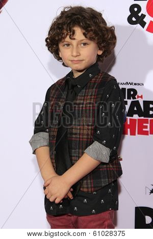 LOS ANGELES - MAR 5: August Maturo at the premiere of 'Mr. Peabody & Sherman' at Regency Village Theater on March 5, 2014 in Los Angeles, California