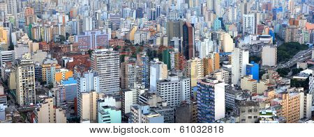 Panoramic view of city of Sao Paulo Brazil