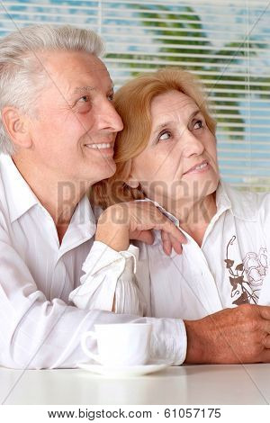 Charming old couple at the resort