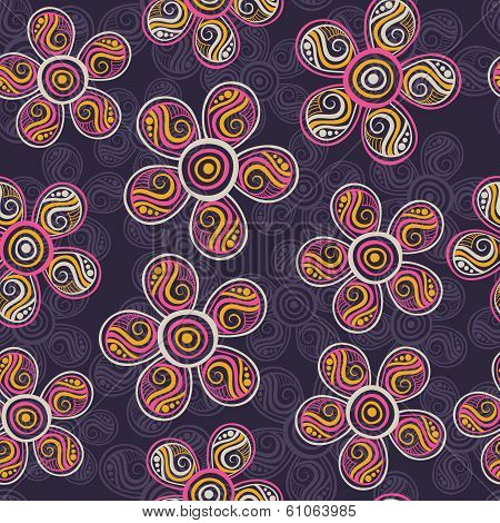 Seamless texture with flowers pattern background vector