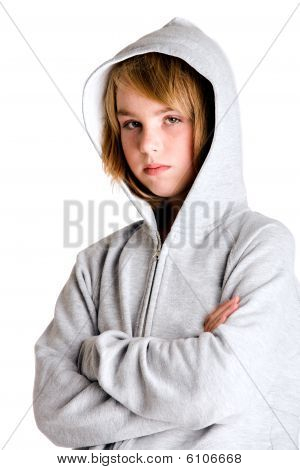 Guardando un po ' arrabbiato nel mio maglione Hooded