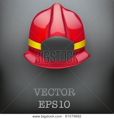 Red fireman helmet vector background