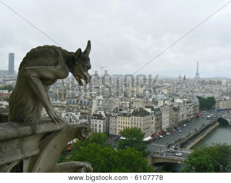 Chiméra socha Notre Dame de Paris, Paříž, Francie