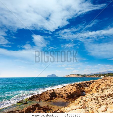 Ifach Penon view from Moraira alicante in Mediterranean Spain