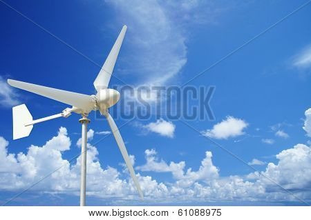 Wind Turbine and Blue Sky