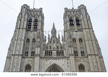 St. Michael And St. Gudula In Brussels, Belgium.