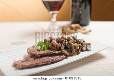 escalope with stuffed mushroom