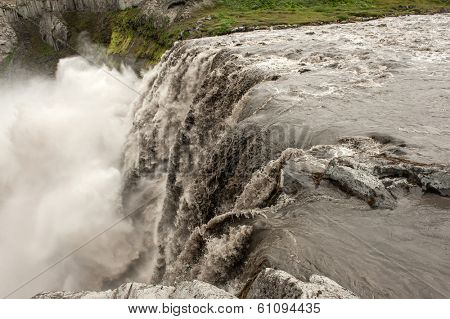 Hafragilsfoss is the very powerful waterfall on Iceland not far from its bigger brother Dettifoss. It is located in Jokulsargljufur National Park the northeasten Iceland. HDR