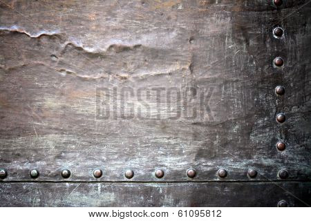 Black Metal Plate Or Armour Texture With Rivets