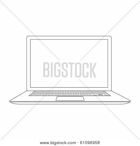 Outlined laptop vector illustration