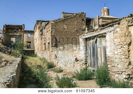 Belchite Village Destroyed In A Bombing During The Spanish Civil War